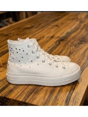 Converse Chuck Taylor All Star Lift Y2K Gems Chunky Hi Top Sneakers Women 10